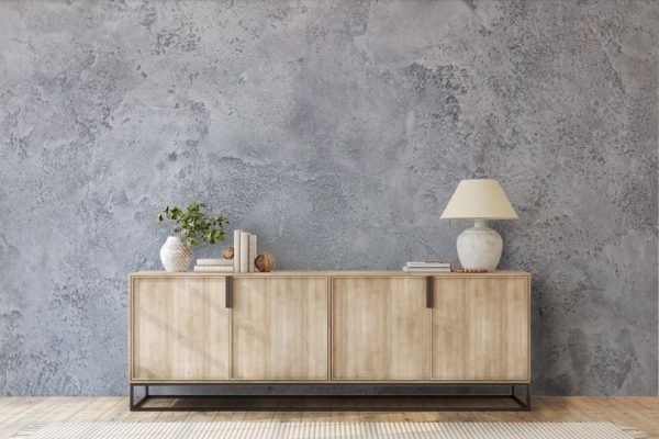 papier peint deco! industrial effetto calce azzurra